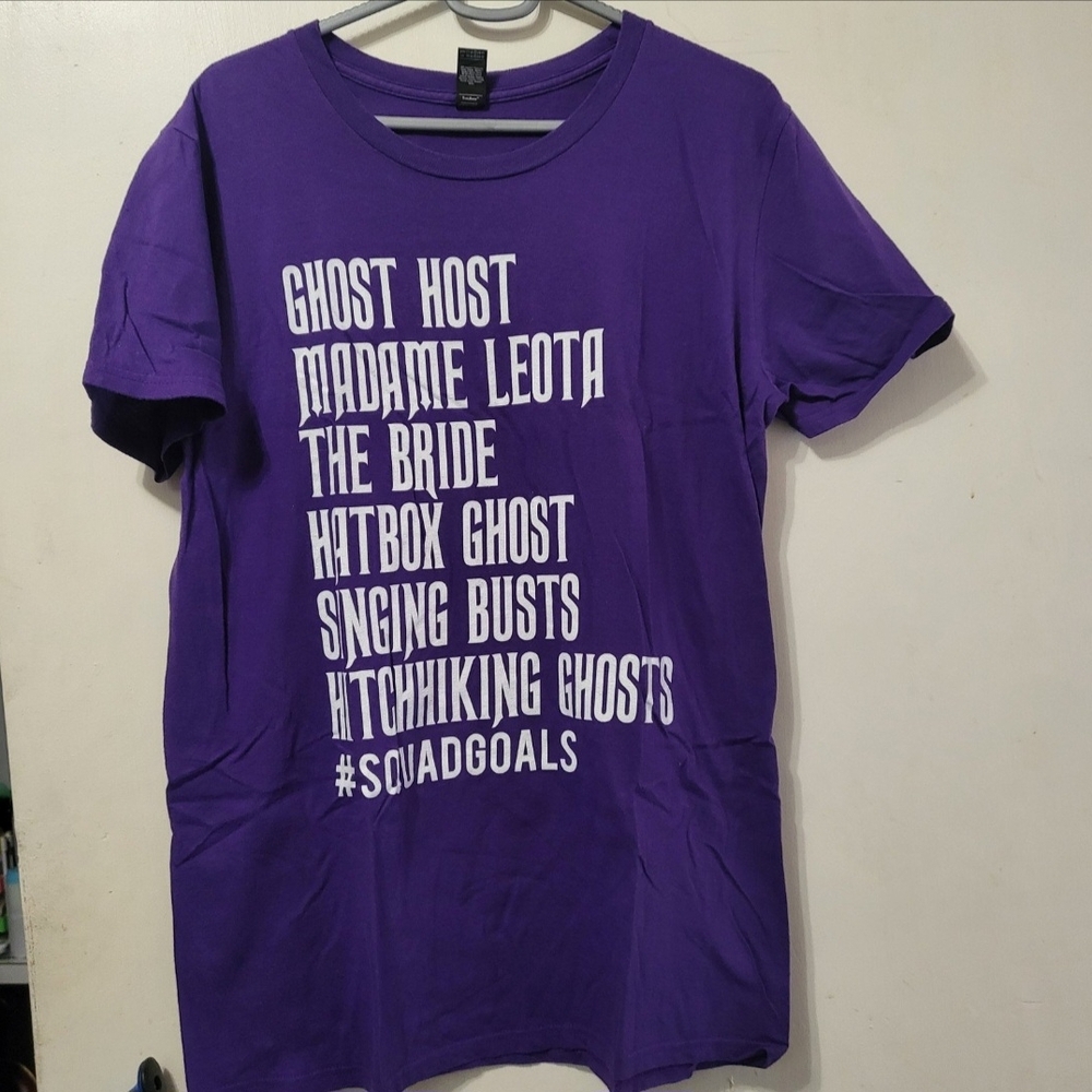 Haunted Mansion Theme Purple Tee with White Text